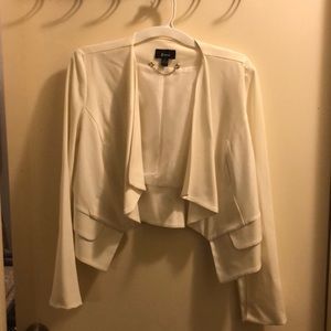 Ivory Ruffled Blazer